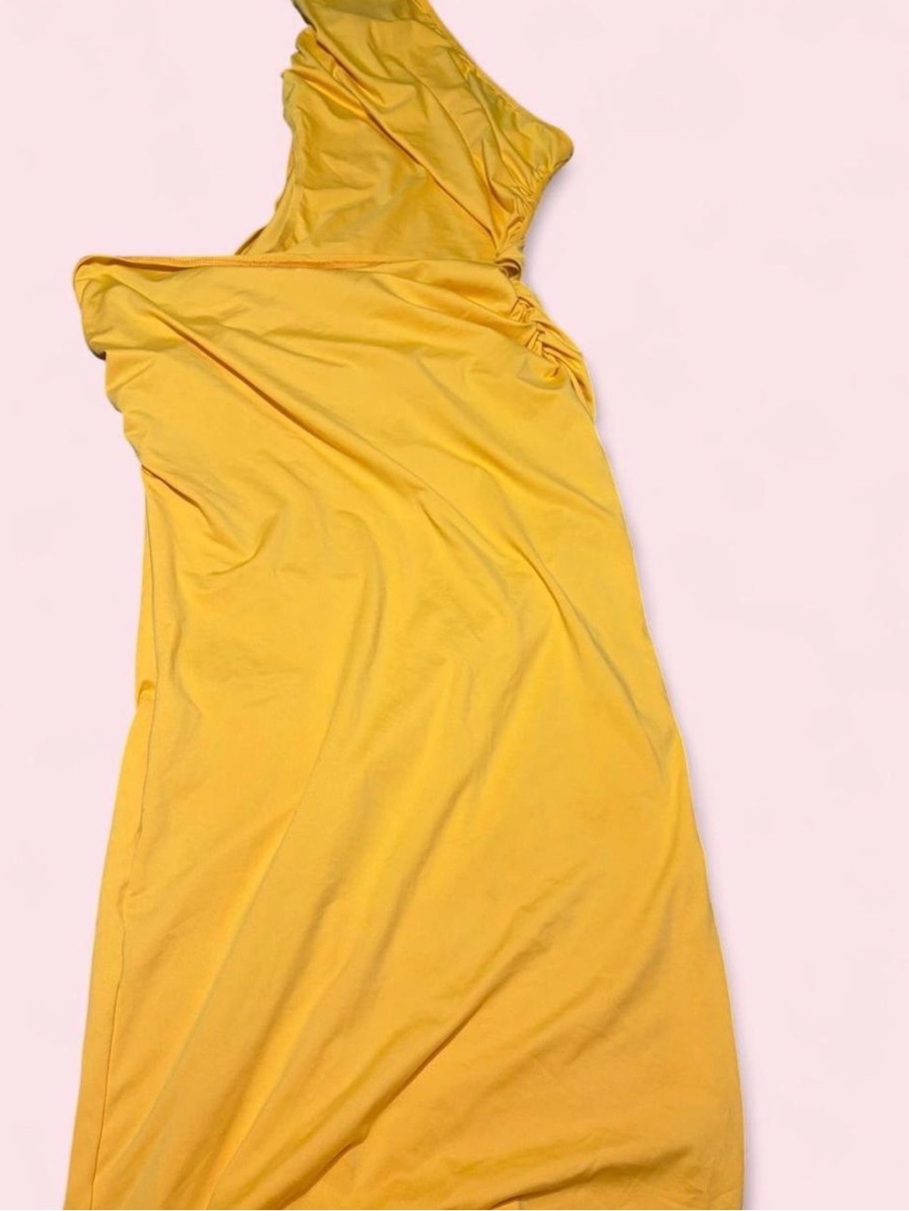NEW / NEVER WORN Yellow One Shoulder Bodysuit & Maxi Skirt 2-Piece Set